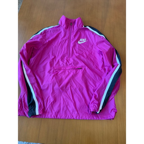 Nike Jackets & Blazers - Nike Athletic Dept Half Zip Pullover‎ Jacket Black White Pink Running Track